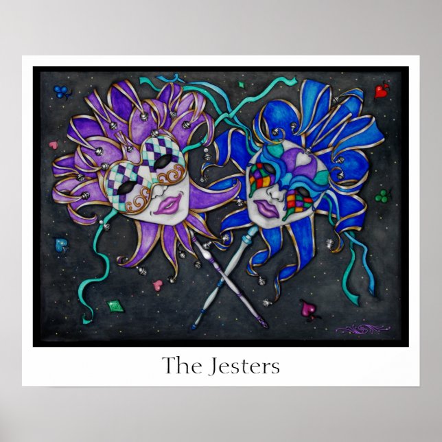 Comedy/Tragedy Jester Masks Poster (Framsidan)