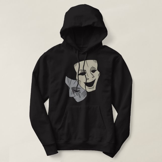 Comedy Tragedy Masks Theater Drama Klubb Matching  Hoodie (Design framsida)
