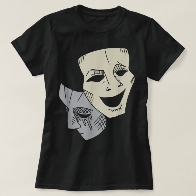 Comedy Tragedy Masks Theater Drama Klubb Matching  T Shirt (Design framsida)