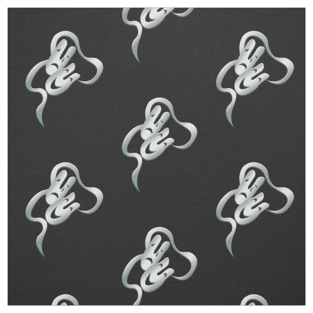Comedy Tragedy Silver Black Fabric Tyg (Provkarta)