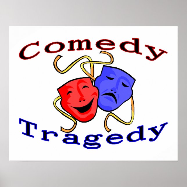 Comedy Tragedy Theater Masks Poster (Framsidan)