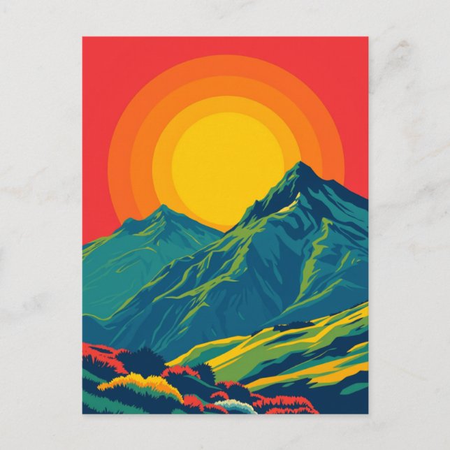 Comeragh Mountains Ireland Retro Travel Postcard Vykort (Framsida)