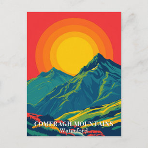 Comeragh Mountains Ireland Retro Travel Postcard Vykort