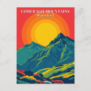 Comeragh Mountains Ireland Vintage resor vykort