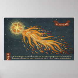 Comet Augsburg mirale bok 1552 Space Astronomy Poster
