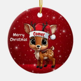 Comet Baby Deer, Fawn, Doe, Reindeer🦌 🎄 Julgransprydnad Keramik