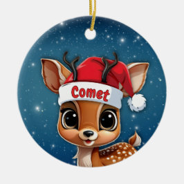 Comet Baby Deer, Fawn, Doe, Reindeer 🦌🎄 Julgransprydnad Keramik