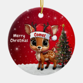 Comet Baby Deer, Fawn, Doe, Reindeer🦌 🎄 Julgransprydnad Keramik