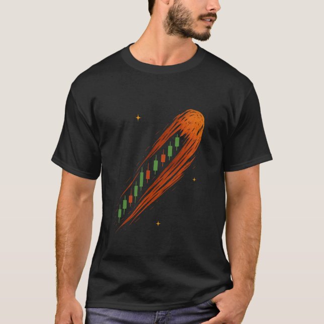 Comet Candlestick T-Shirt - för Krypto och Lagrar (Framsida)
