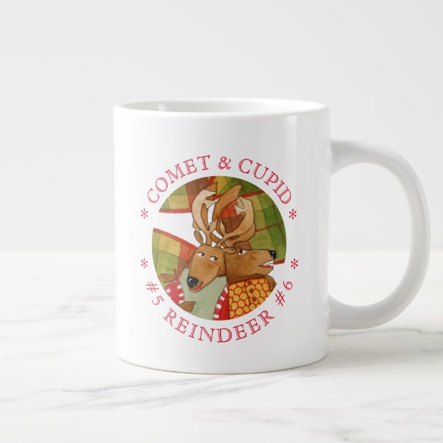 COMET CUPID REINDEER Big White Mugg Jumbo Mugg (Höger)