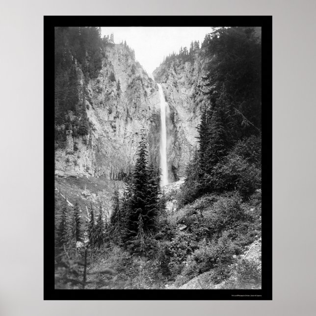 Comet Falls, Mount Rainier, WA 1922 Poster (Framsidan)