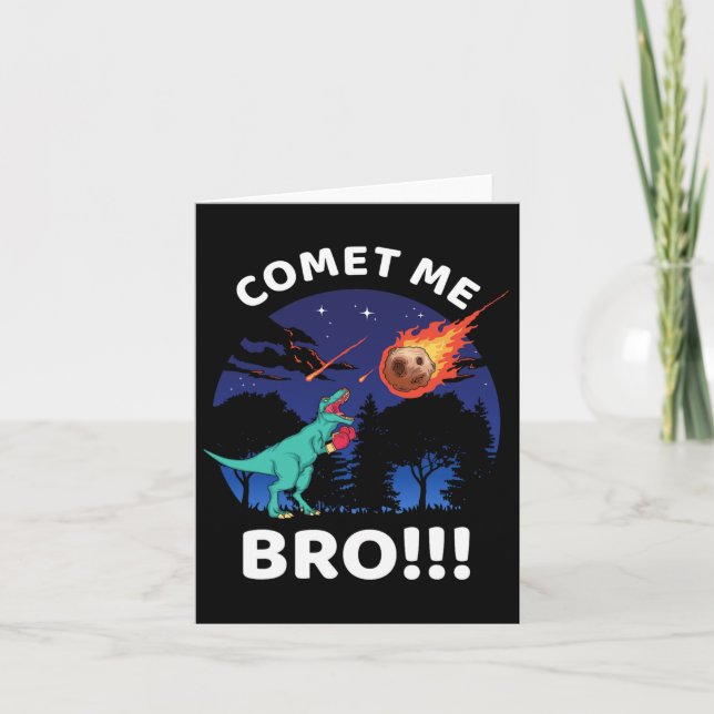 Comet Me Bro Funny Boxing T Rex Dinosaur Pun Extin Kort (Framsida)
