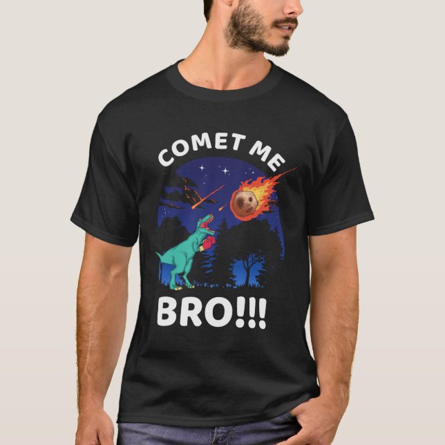 Comet Me Bro Funny Boxing T Rex Dinosaur Pun Extin Shirt (Framsida)