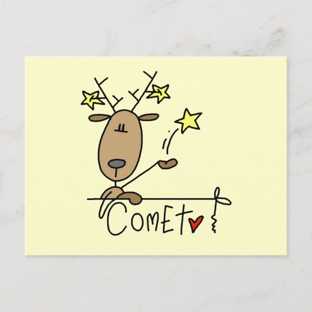Comet Reindeer, julskjortor och julklappar Helg Vykort (Framsida)