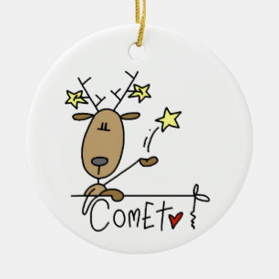 Comet Reindeer, julskjortor och julklappar Julgransprydnad Keramik