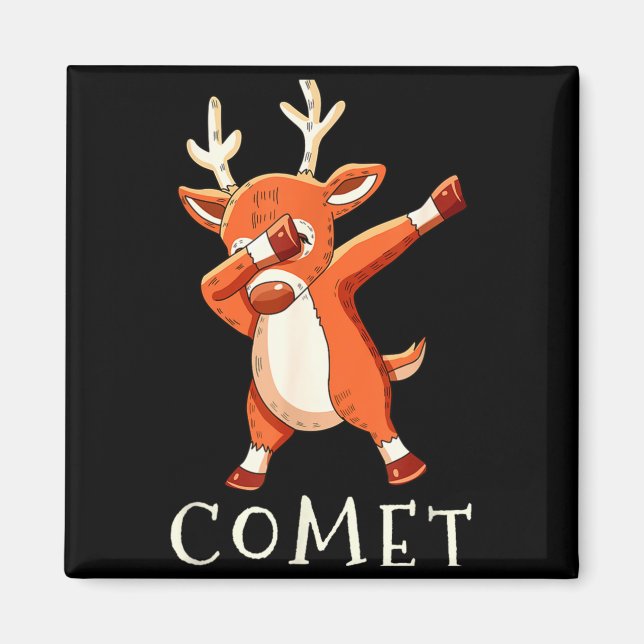 Comet Santas Reindeers Family Matching Outfit Chri Magnet (Framsidan)