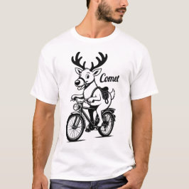 Comet The Reindeer Riding a Bike T Shirt