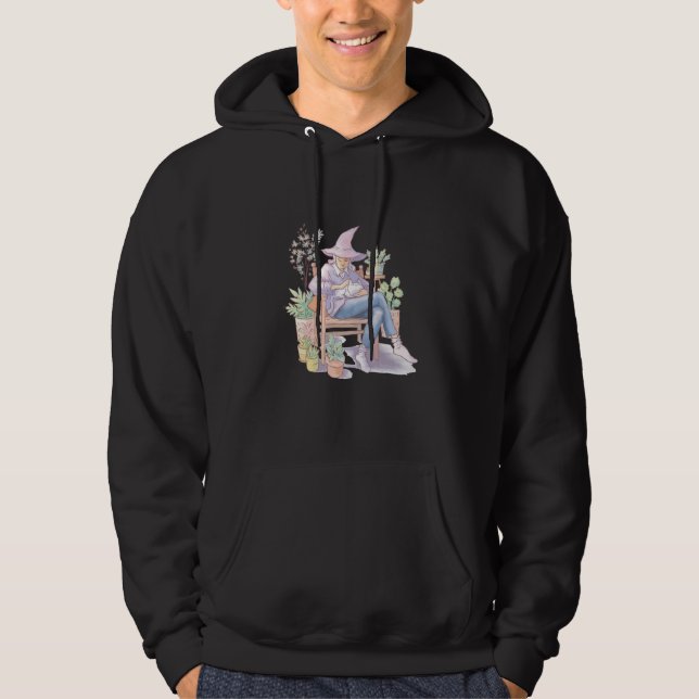 Comfi Girl Plants Cat Hoodie (Framsida)