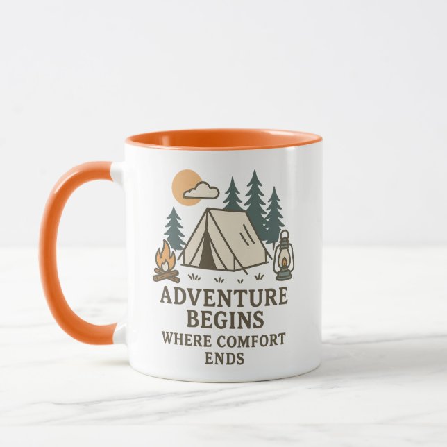 Comfort Ends | Camping Quote Combo Mug Mugg (Vänster)