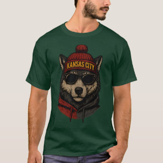 Comfort Färg Kansas City Football Mascot T Shirt