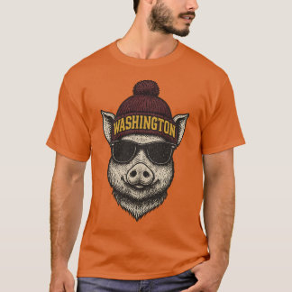 Comfort Färg Washington Football Mascot T Shirt