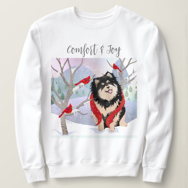 COMFORT & JOY - Finska Lapphund-vita skjortor T Shirt (Design framsida)