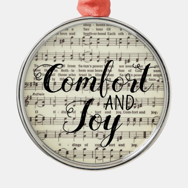 Comfort och Joy Metall Ornament (Framsidan)