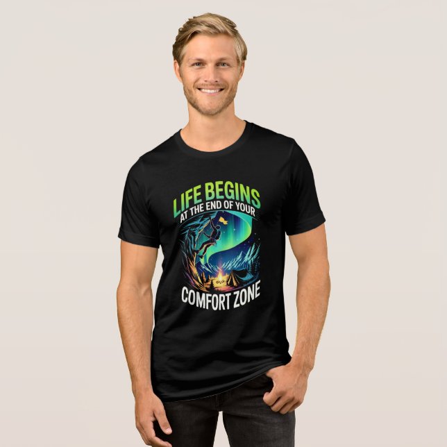Comfort Zone Motivational Quote Adventure Design T Shirt (Framsida Full)