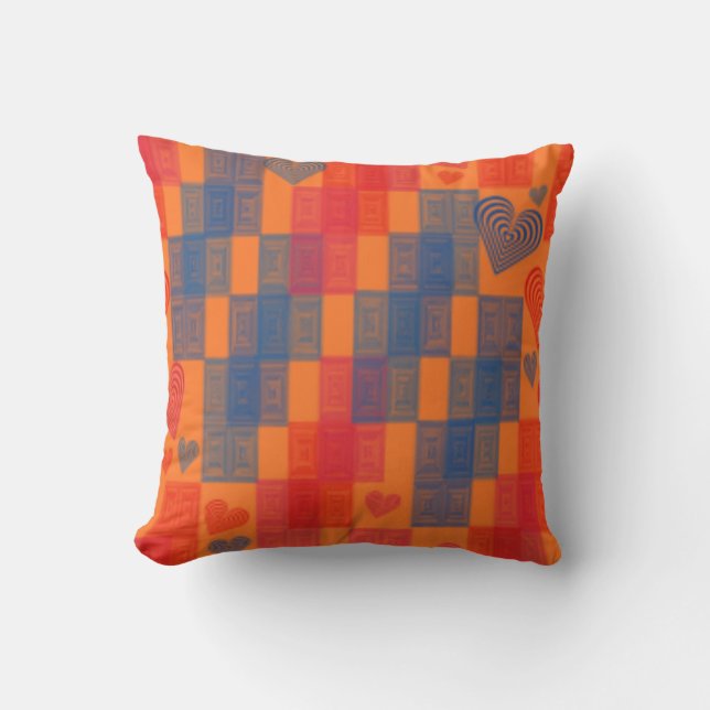 COMFY DEKORATIV KUDDE - ORANGE BLUE HEARNER DESIGN (Framsida)