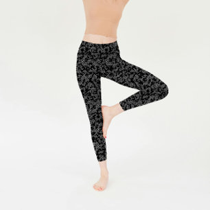 Comfy Yoga Black Blommor Leggings