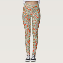 Comfy Yoga Red and grönt blommor Leggings