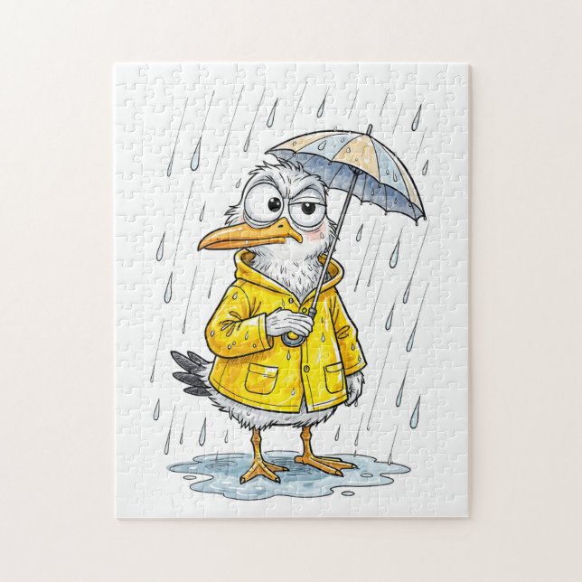 Comic Bird Rainy Day Duty Pussel (Vertikal)