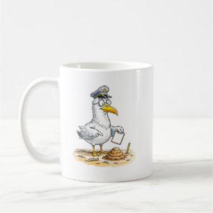 Comic Bird Worm Inspektör Kaffemugg