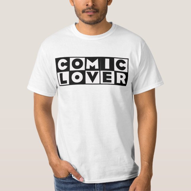Comic Book Lover Bold Design T Shirt (Framsida)