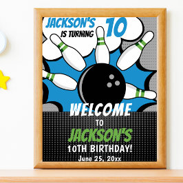 Comic Bowling party for Kids Poster