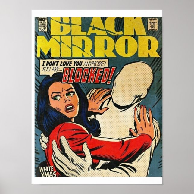comic cover black mirror 90s pop art edit illustra poster (Framsidan)
