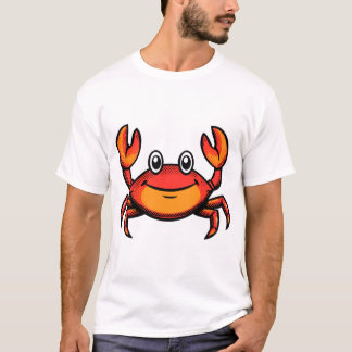 Comic Halftone Crab Cartoon T Shirt