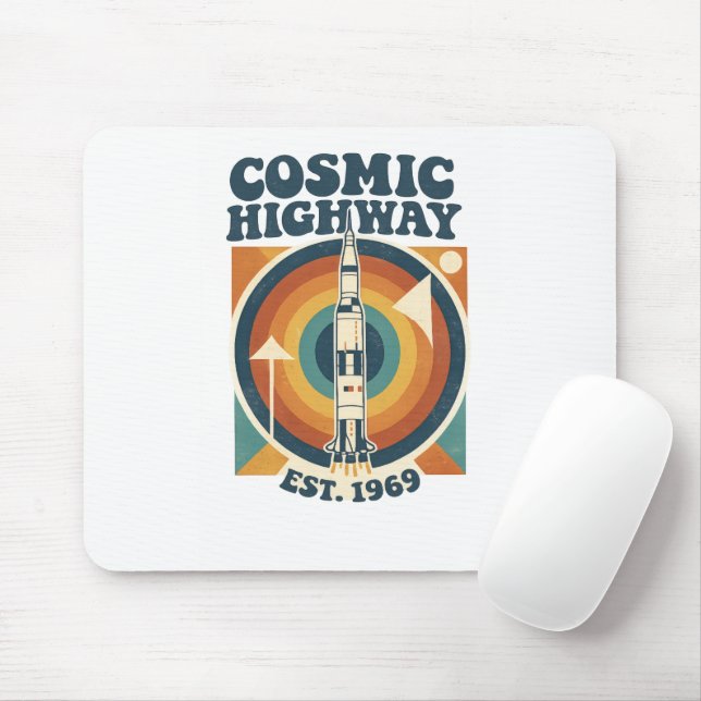 Comic Highway – Rolig Popkonst för Seriefans Musmatta (Med mus)