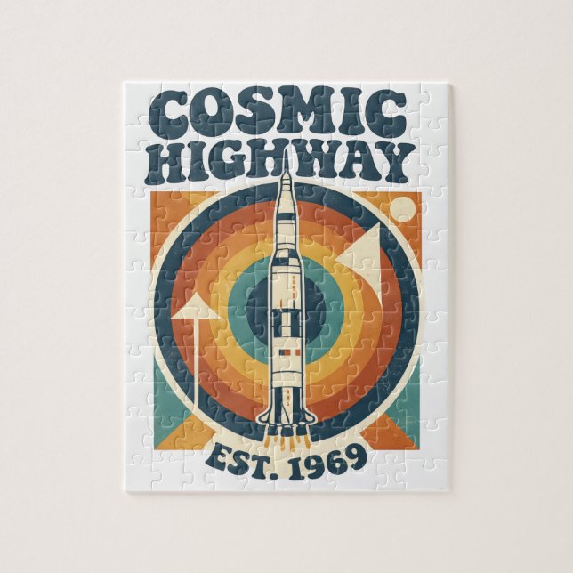Comic Highway – Rolig Popkonst för Seriefans Pussel (Vertikal)