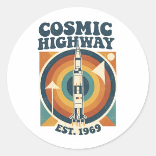 Comic Highway – Rolig Popkonst för Seriefans Runt Klistermärke