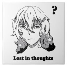 Comic lineart Lost in Thoughts
