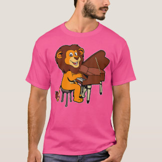 Comic Lion Plays Piano T Shirt