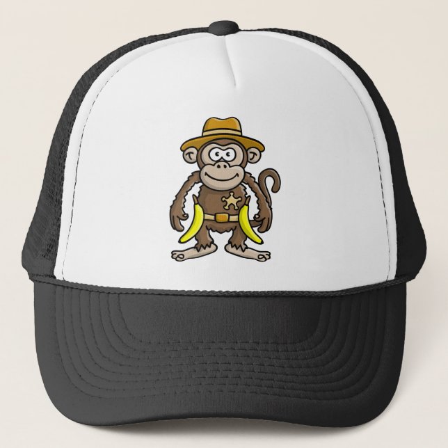 comic monkey banana cowboy sheriff keps (Framsida)