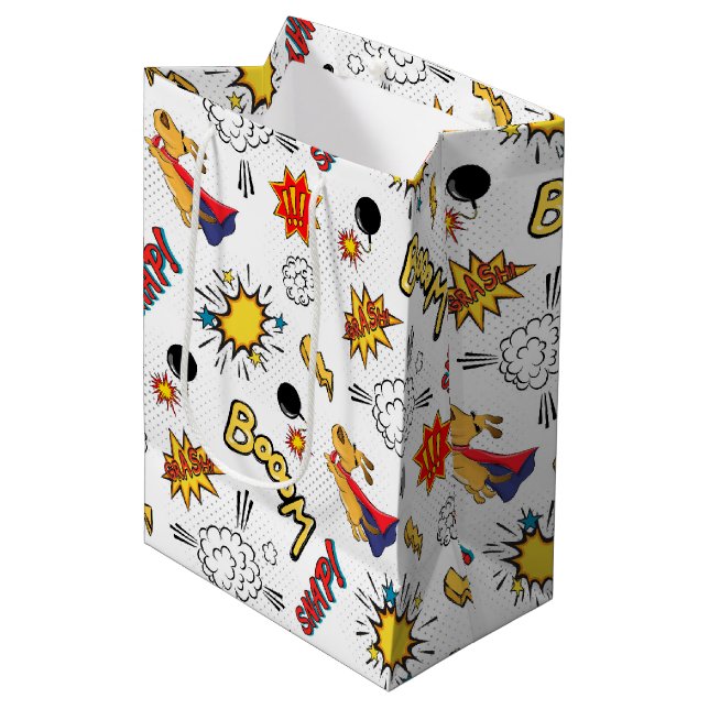 Comic Pattern Gift Bag (Framsidan Vinklad)