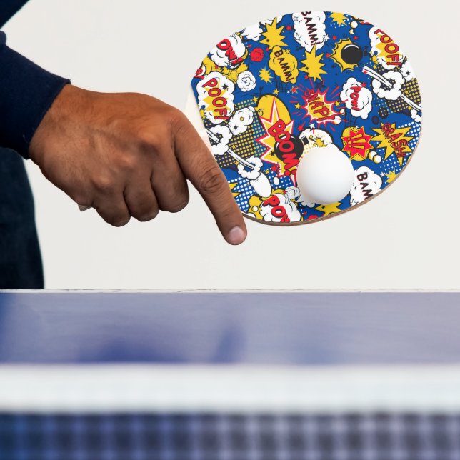 Comic Pattern Ping Pong Paddle Pingisracket (Insitu)