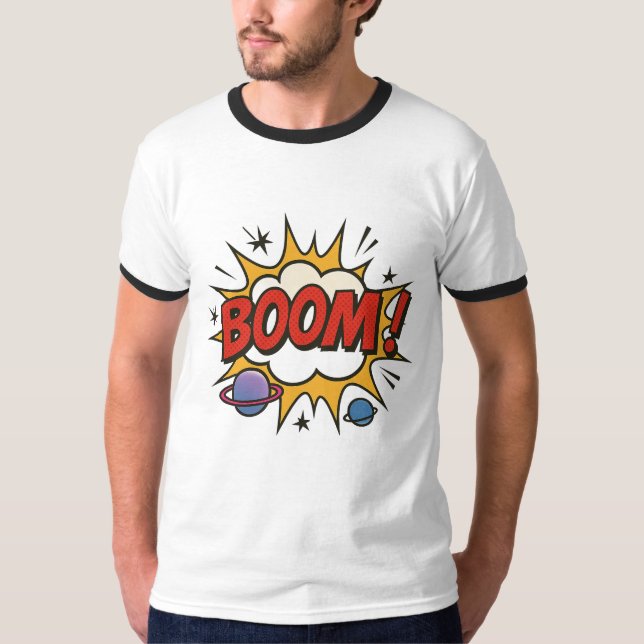 Comic Style T-Shirt – Retro Pop Art Explosion Tee (Framsida)
