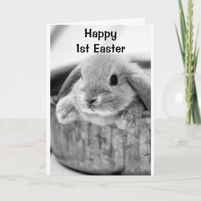 COMICAL BUNNY SAYS **GLAD PÅSK** HELGDAG CARD HELGKORT (Framsida)