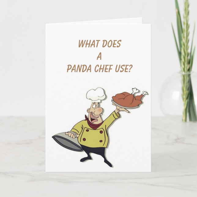 COMICAL CHEF SÄGER ATT ETT MYCKET FÅNIG BÖCKER! HELGKORT (Framsida)