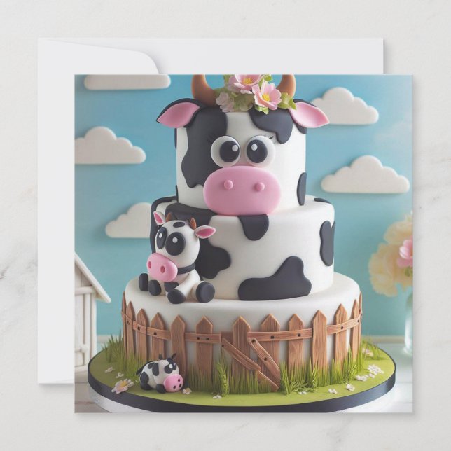 COMICAL COW CAKE BIRTHDAY INBJUDNINGAR (Framsida)
