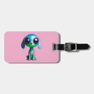 Comical Critter Space Alien Puppy Luggage Tag Bagagebricka